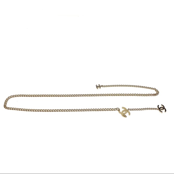 ❌SOLD❌VINTAGE CHANEL Black Gold  CC Logo Necklace - Picture 5 of 12